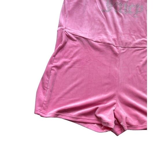 Juicy Couture Pink Velour Rhinestone Logo Romper Womens Plus Size Loungewear Sle - Picture 11 of 12